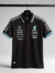 (S-5XL) (With Collar) 2026 Mercedes Black Formula One Racing Suit