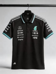 (S-5XL) (With Collar) 2026 Mercedes Black Formula One Racing Suit
