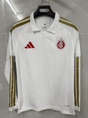 (S-4XL) 26-27 Brazil SC Internacional Away White LS Thailand Soccer Jersey AAA-8841