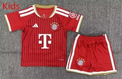 26-27 Bayern München Home Red Kids/Youth Soccer Uniform-2353