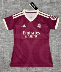26-27 Real Madrid 2nd Away Rose Red Thailand Women Soccer Jersey AAA-4506