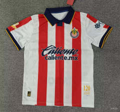 (S-4XL) 26-27 120th Anniversary Edition Deportivo Guadalajara White&Red Thailand Soccer Jersey AAA-5378