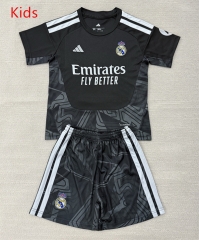 26-27 Real Madrid Goalkeeper Black Kids/Youth Soccer Uniform-AY