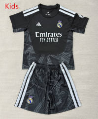 26-27 Real Madrid Goalkeeper Black Kids/Youth Soccer Uniform-AY