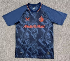 (S-4XL) 26-27 Feyenoord Rotterdam 2nd Away Black Blue Thailand Soccer Jersey AAA-8025