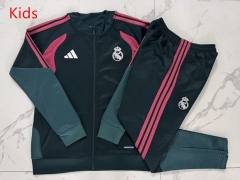 26-27 Real Madrid Dark Green Kids/Youth Soccer Jacket Uniform-815