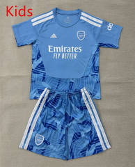 26-27 Arsenal Goalkeeper Laker Blue Kids/Youth Soccer Uniform-AY