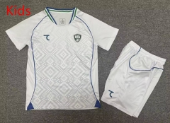 26-27 Uzbekistan Away White Kid/Youth Soccer Uniform-7809