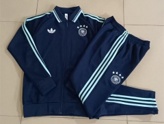 26-27 Germany Dark Blue Thailand Soccer Jacket Unifrom-815