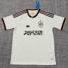 (S-4XL) 26-27 Collaboration Spain White Thailand Soccer Jersey AAA-4506