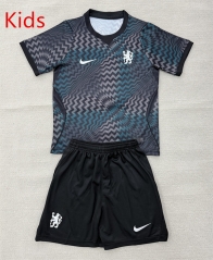 26-27 Chelsea Goalkeeper Grey&Black Kids/Youth Soccer Uniform-AY