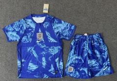 26-27 England Goalkeeper Blue Soccer Uniform-6748