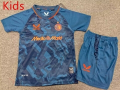 26-27 Feyenoord Rotterdam 2nd Away Royal Blue Kids/Youth Soccer Uniform-7809