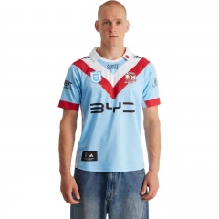 2026 Roosters Light Blue Thailand Rugby Shirt