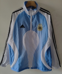 Retro Version 2006 Argentina White&Blue Single-sided Embroidered Thailand Trench Coat-0255