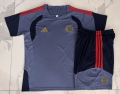 26-27 Bayern München Grey&Blue Short-Sleeve Thailand Soccer Tracksuit-815