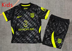 26-27 Atletico Madrid Away Black Kids/Youth Soccer Uniform-9484
