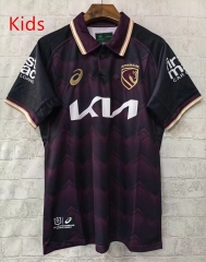 (16-26) 2026 Mustang Purple Red Thailand Kids/Youth Rugby Shirt
