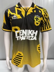 Retro Version 97-98 AEK Athens Home Black&Yellow Thailand Soccer jersey AAA-3932