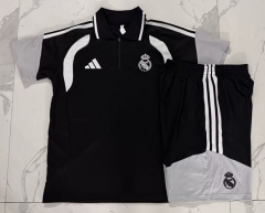 26-27 Real Madrid Black Thailand Thailand Polo Uniform-815