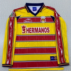 (S-3XL) Retro 99-00 Atlético Morelia Home Yellow&Red LS Thailand Soccer Jersey AAA-6895