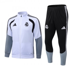 26-27 Real Madrid White Thailand Soccer Jacket Uniform-411
