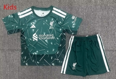 26-27 Liverpool Goalkeeper Green Kids/Youth Soccer Uniform-2353
