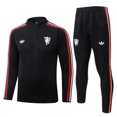 26-27 Manchester United Black Thailand Soccer Tracksuit-815