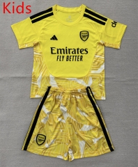 26-27 Arsenal Goalkeeper Yellow Kids/Youth Soccer Uniform-AY