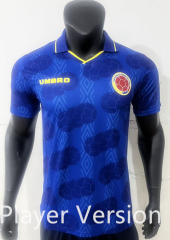 Player Version 1994 Edition Colombia Away Blue Thailand Soccer Jersey AAA-0871