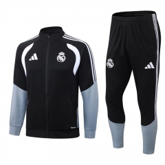 26-27 Real Madrid Black Thailand Soccer Jacket Uniform-411
