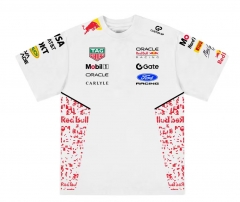 (S-5XL) 2026 Red Bull White Round Collar Formula One Racing Suit