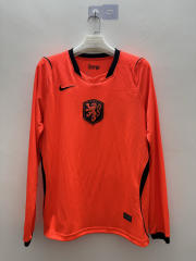 (S-4XL) 26-27 Netherlands Home Orange LS Thailand Soccer Jersey AAA-9268