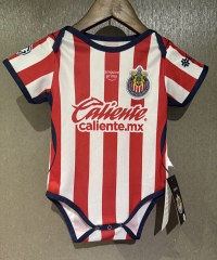 26-27 Deportivo Guadalajara Home Red&White Baby Soccer Uniform-7411