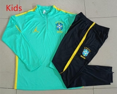 26-27 Brazil Light Green Kids/Youth Soccer Tracksuit-815
