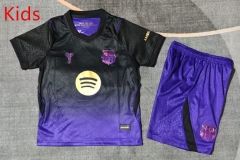 26-27 Barcelona Away Black&Purple Kids/Youth Soccer Uniform-9484