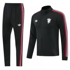 26-27 Manchester United Black Thailand Soccer Jacket Uniform-LH