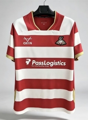 (S-4XL) 26-27 Doncaster Rovers Home Red&White Thailand Soccer Jersey AAA-2315