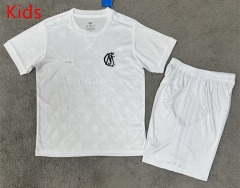 125th Anniversary Version Real Madrid White Kids/Youth Soccer Uniform-7998