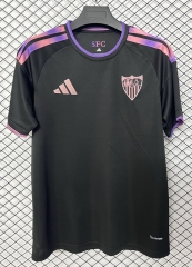 (S-4XL) 26-27 Sevilla 2nd Away Black Thailand Soccer Jersey AAA-2044