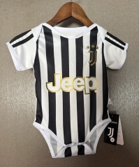26-27 Juventus Home Black&White White Baby Soccer Uniform-7411