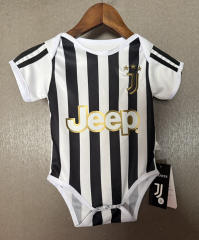 26-27 Juventus Home Black&White White Baby Soccer Uniform-7411