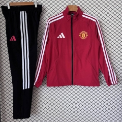26-27 Manchester United Red Thailand Trench Coats uniform-2315