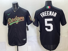 (Logo4)Los Angeles Dodgers #5 Black MLB Jersey-0840