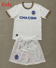 26-27 Olympique de Marseille Home White kids Soccer Uniform-AY