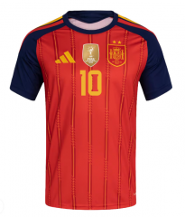 (S-4XL)(With FIFA)26-27 2 Stars Spain Home Red (OLMO #10)Thailand Soccer Jersey AAA
