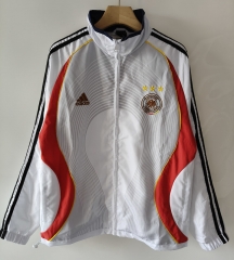 Retro Version 2006 Germany Grey&White Single-sided Embroidered Soccer Trench Coat-0255