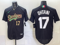 (Logo4)Los Angeles Dodgers #17 Black MLB Jersey-0840