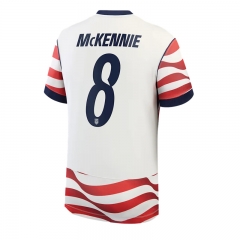 (S-4XL) 26-27 USA Home Red&White McKENNIE #8 Thailand Soccer Jersey AAA