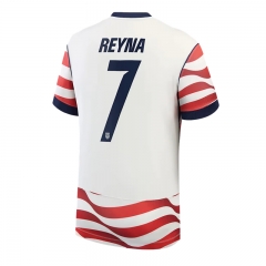 (S-4XL) 26-27 USA Home Red&White REYNA  #7 Thailand Soccer Jersey AAA